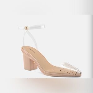 Pashion Transparent Rhinestone Snap on Heel(Size 9)new!!Firm price no offers!